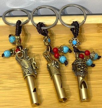 Metal Figürlü Düdük Anahtarlık