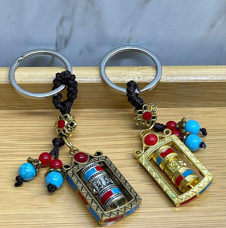 Metal Feng Shui Şans Çarkı Anahtarlık