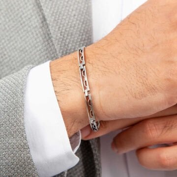 925 Ayar Gümüş Oksitli Erkek Bileklik