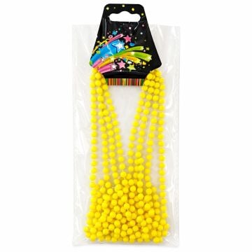 Neon Sarı Boncuk Kolye 80 cm Retro 80’ler 90’lar Parti Aksesuarı