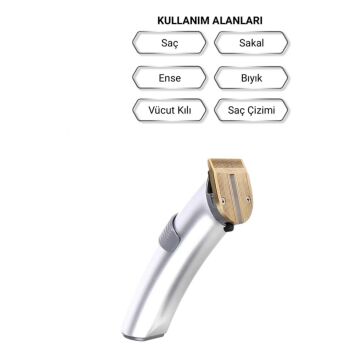 Şarjlı Saç Sakal Kesme Tıraş Makinesi Erkek Tıraş Makine Seti