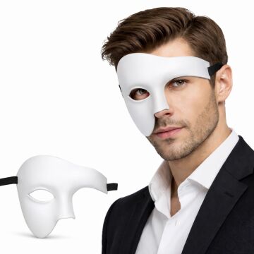 Beyaz Yarım Erkek Maske