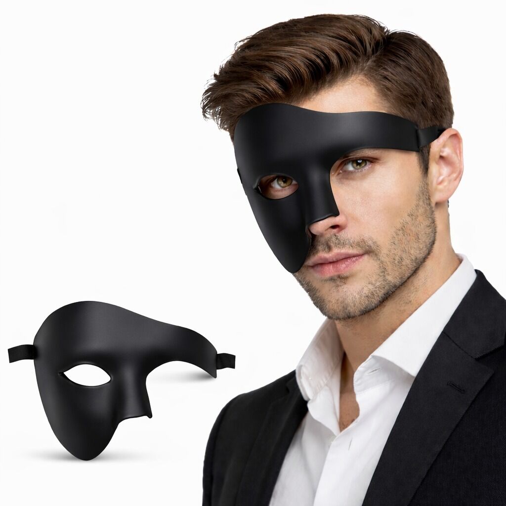 Siyah Yarım Erkek Maske