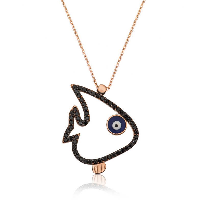 925 Ayar Gümüş Balık Kadın Gümüş Kolye