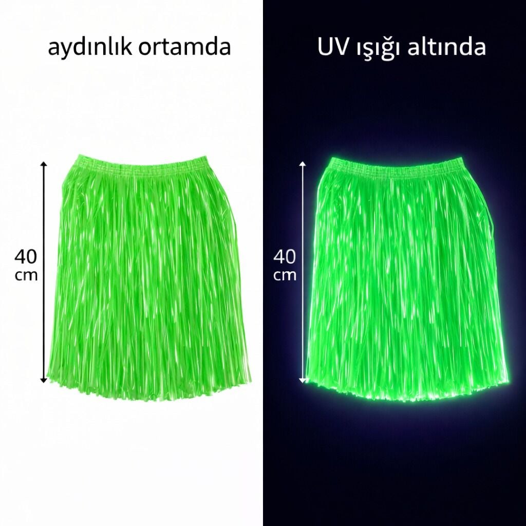 Yeşil Hawaii Parti Eteği 40 cm