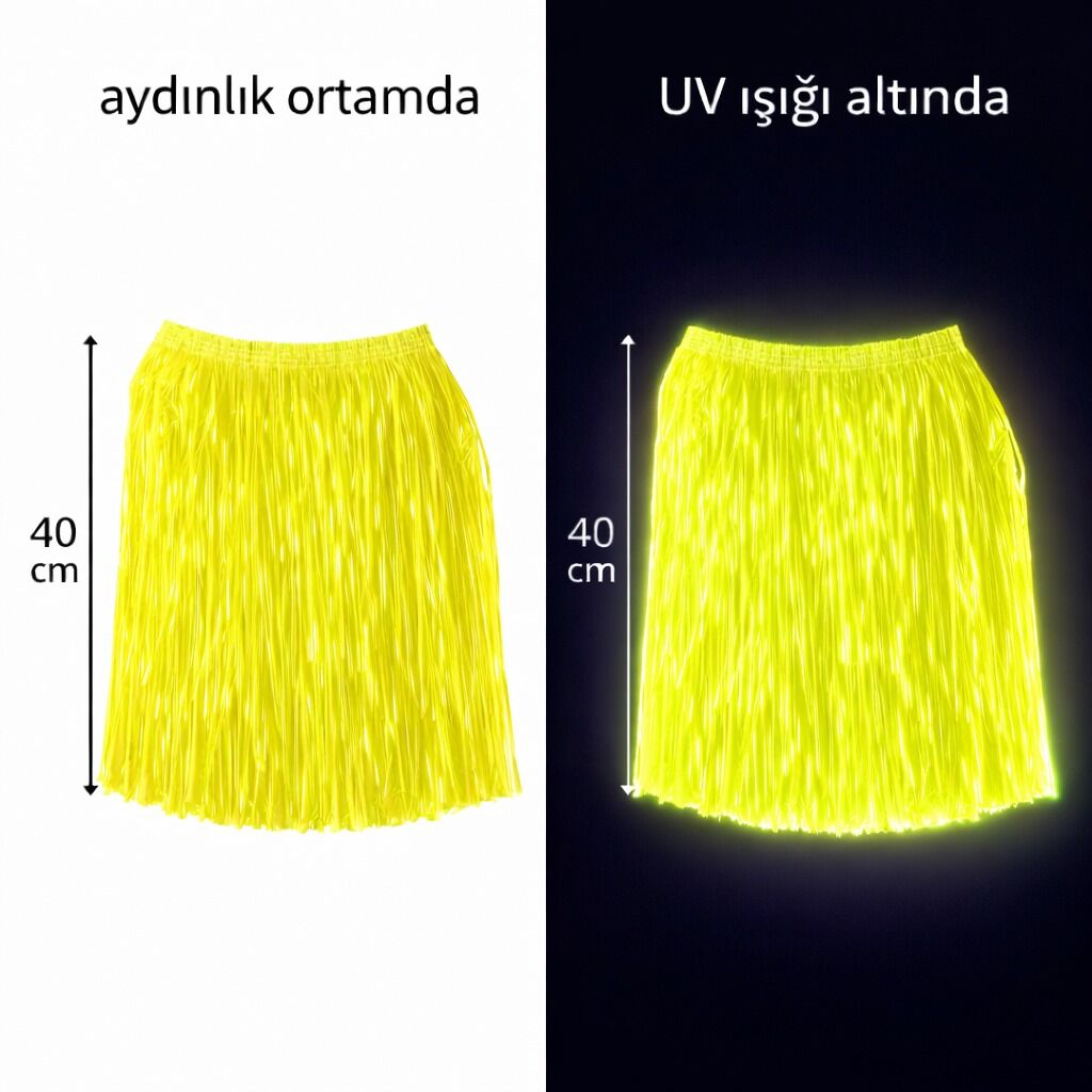 Sarı Hawaii Parti Eteği 40 cm