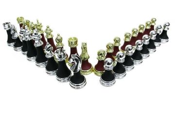 Satranç Taşı Zamak Polyester Bordo Siyah