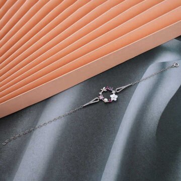 925 Ayar Gümüş Manolya Çiçeği Kelebek Kadın Bileklik