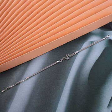 925 Ayar Gümüş Yılan Kadın Bileklik