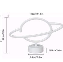 Neon Işıklı Satürn Lamba Pil+Usb