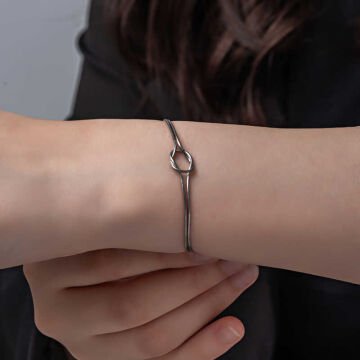 925 Ayar Gümüş Aşk Düğüm Kadın Bileklik