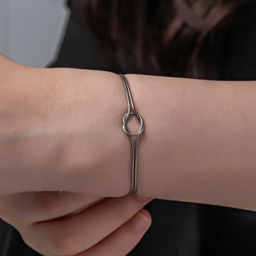 925 Ayar Gümüş Aşk Düğüm Kadın Bileklik