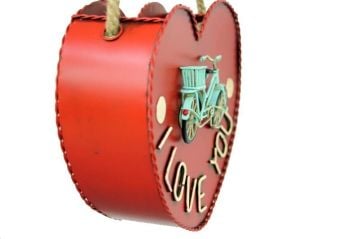 Dekoratif Metal Saksı Kalp Modeli Dekoratif Vintage Hediyelik