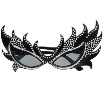 Taşlı Göz Kamaştıran Gecenin Yıldızı Siyah Parti Alev Gözlük