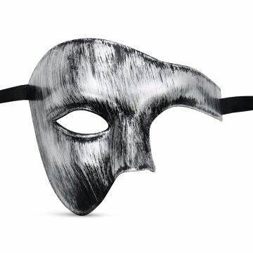 Antik Eskitme Gümüş Erkek Yarım Maske