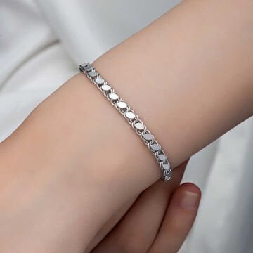 925 Ayar Gümüş Pullu Zincir Kadın Bileklik