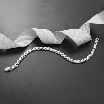 925 Ayar Gümüş Pullu Zincir Kadın Bileklik