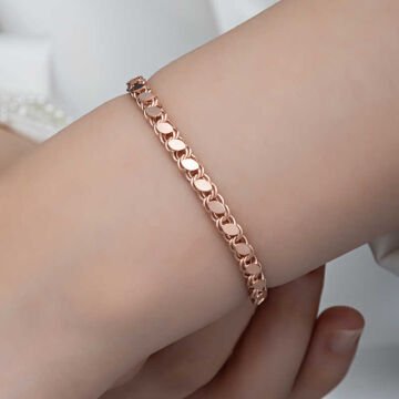 925 Ayar Gümüş Rose Pullu Zincir Kadın Bileklik