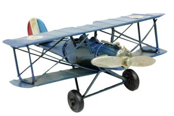 Dekoratif Metal Uçak Çift Kanatlı Biblo Dekoratif Hediyelik