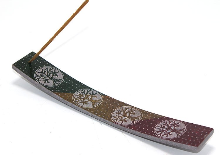 Obsidian Taşı Hayat Ağacı Tasarımı Kayık Tütsülük