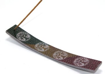 Obsidian Taşı Hayat Ağacı Tasarımı Kayık Tütsülük