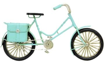 Dekoratif Metal Bisiklet Çantalı Vintage Biblo Hediyelik