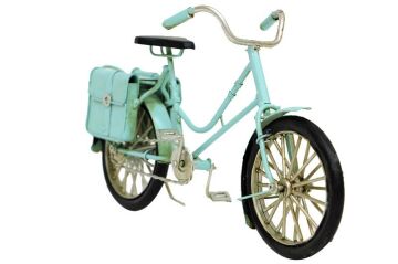 Dekoratif Metal Bisiklet Çantalı Vintage Biblo Hediyelik