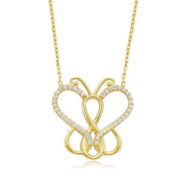 925 Ayar Gümüş Sonsuzluk Kelebek Kolye