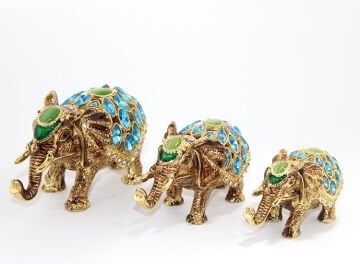 Taşlı 3'Lü Fil Figürü