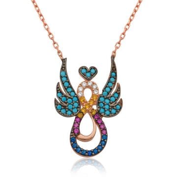 925 Ayar Gümüş Kanatlı Sonsuz Aşk Kadın Gümüş Kolye