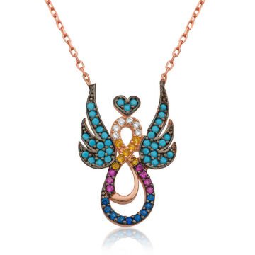 925 Ayar Gümüş Kanatlı Sonsuz Aşk Kadın Gümüş Kolye