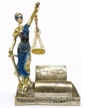 Polyester Kartvizitli Adalet Figürü