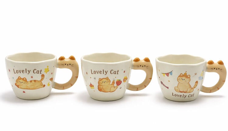 3D Kedi Figürlü Kupa Bardak