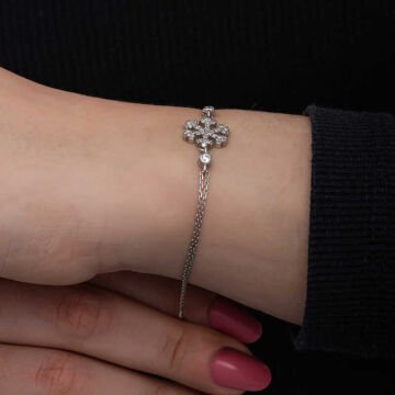 925 Ayar Gümüş Kar Tanesi Kadın Bileklik