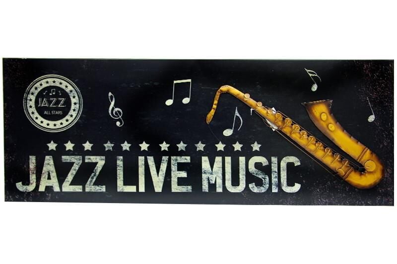 Pano Saksafon Vintage Müzik Temalı Dekoratif Hediyelik
