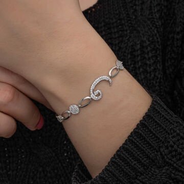 925 Ayar Gümüş Vav Kadın Bileklik