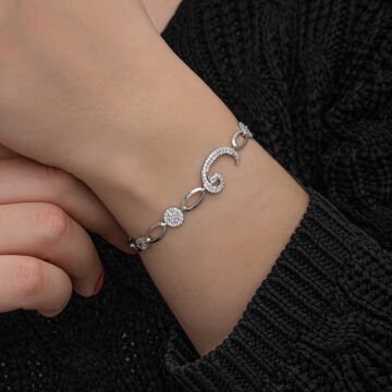 925 Ayar Gümüş Vav Kadın Bileklik