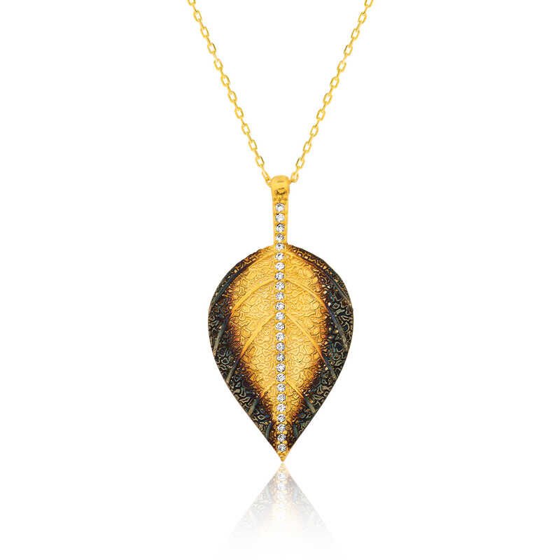 925 Ayar Gümüş Yaprak Kadın Gümüş Kolye