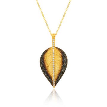 925 Ayar Gümüş Yaprak Kadın Gümüş Kolye