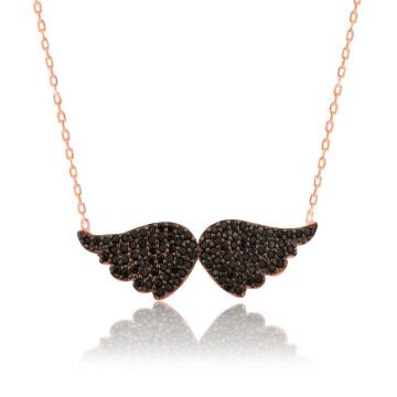 925 Ayar Gümüş Melek Kanadı Kadın Gümüş Kolye