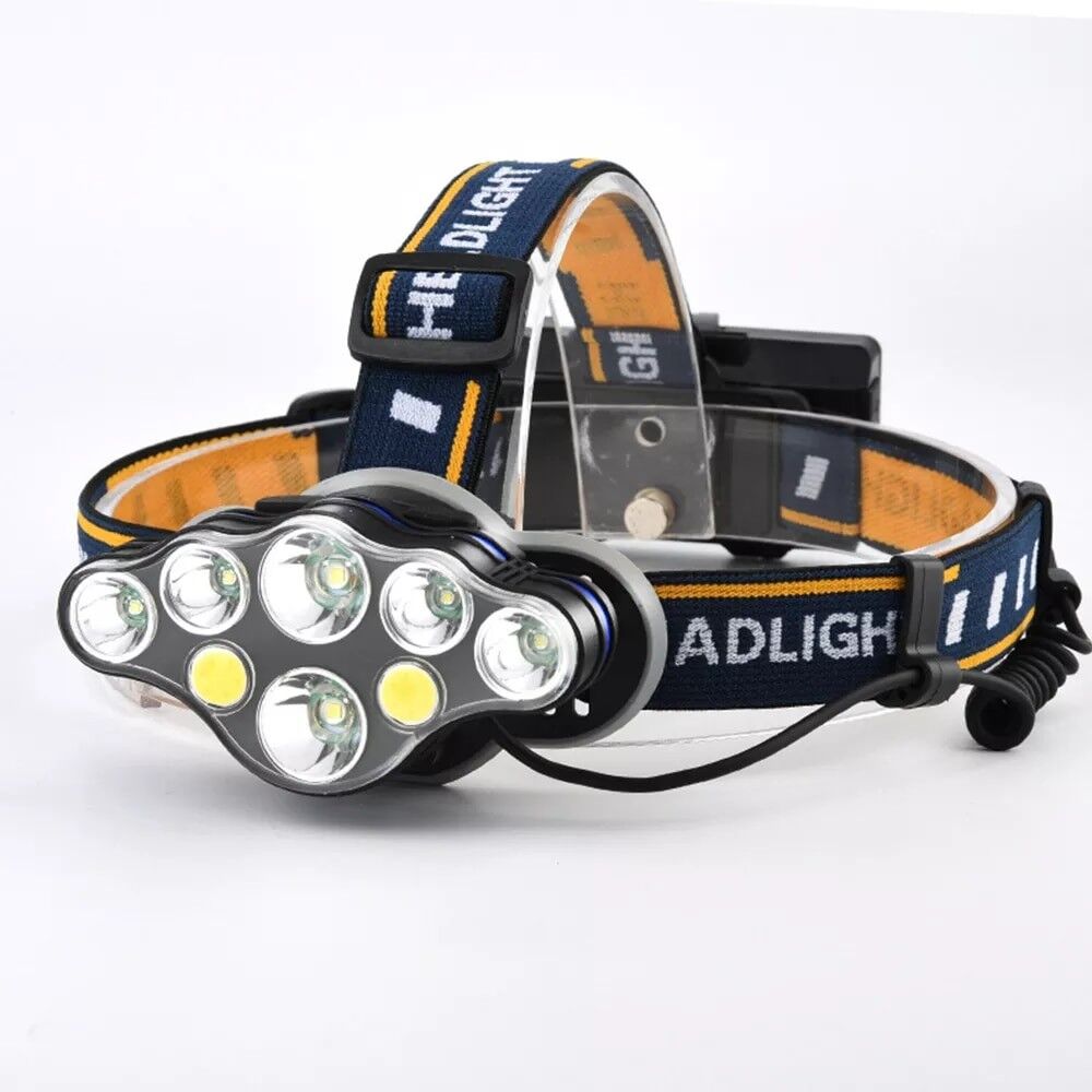 Güçlü USB Şarj Edilebilir Profesyonel 8 Modlu 6000 Lümen 8 LED Su Geçirmez Kafa Lambası