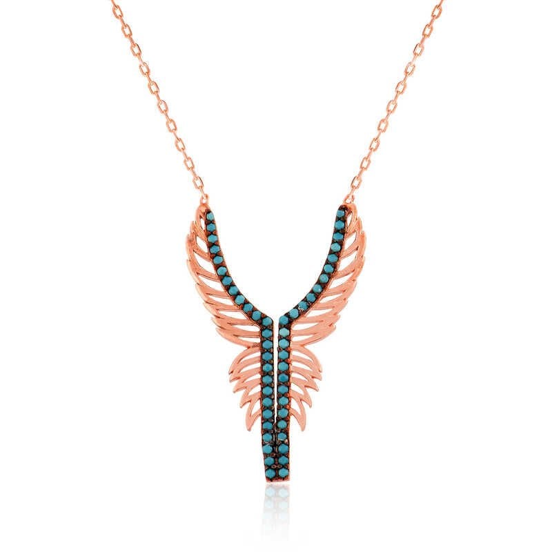 925 Ayar Gümüş Melek Kanadı Kadın Gümüş Kolye