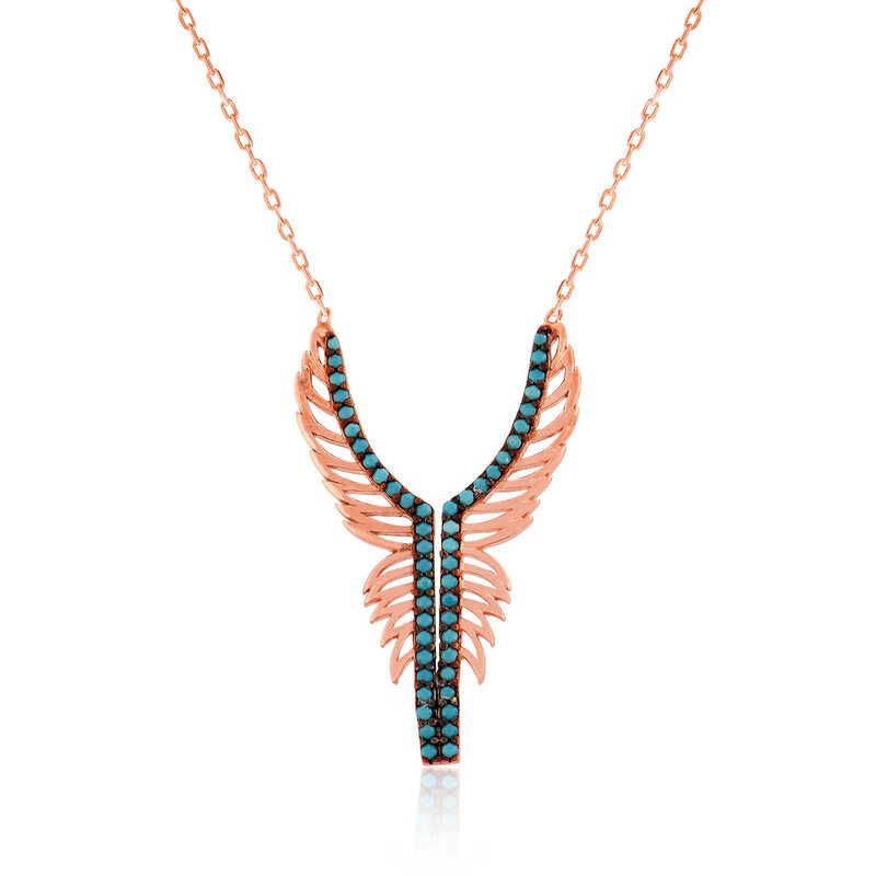 925 Ayar Gümüş Melek Kanadı Kadın Gümüş Kolye