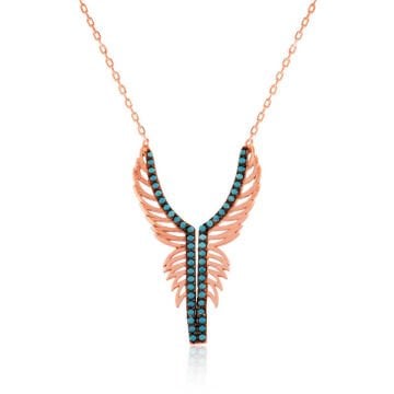 925 Ayar Gümüş Melek Kanadı Kadın Gümüş Kolye