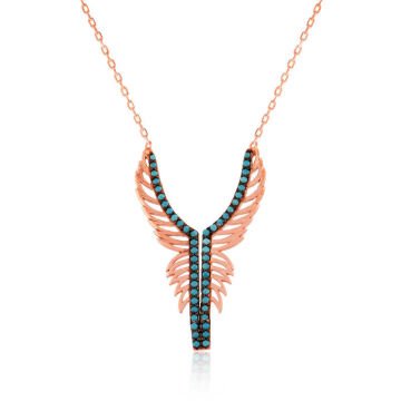 925 Ayar Gümüş Melek Kanadı Kadın Gümüş Kolye