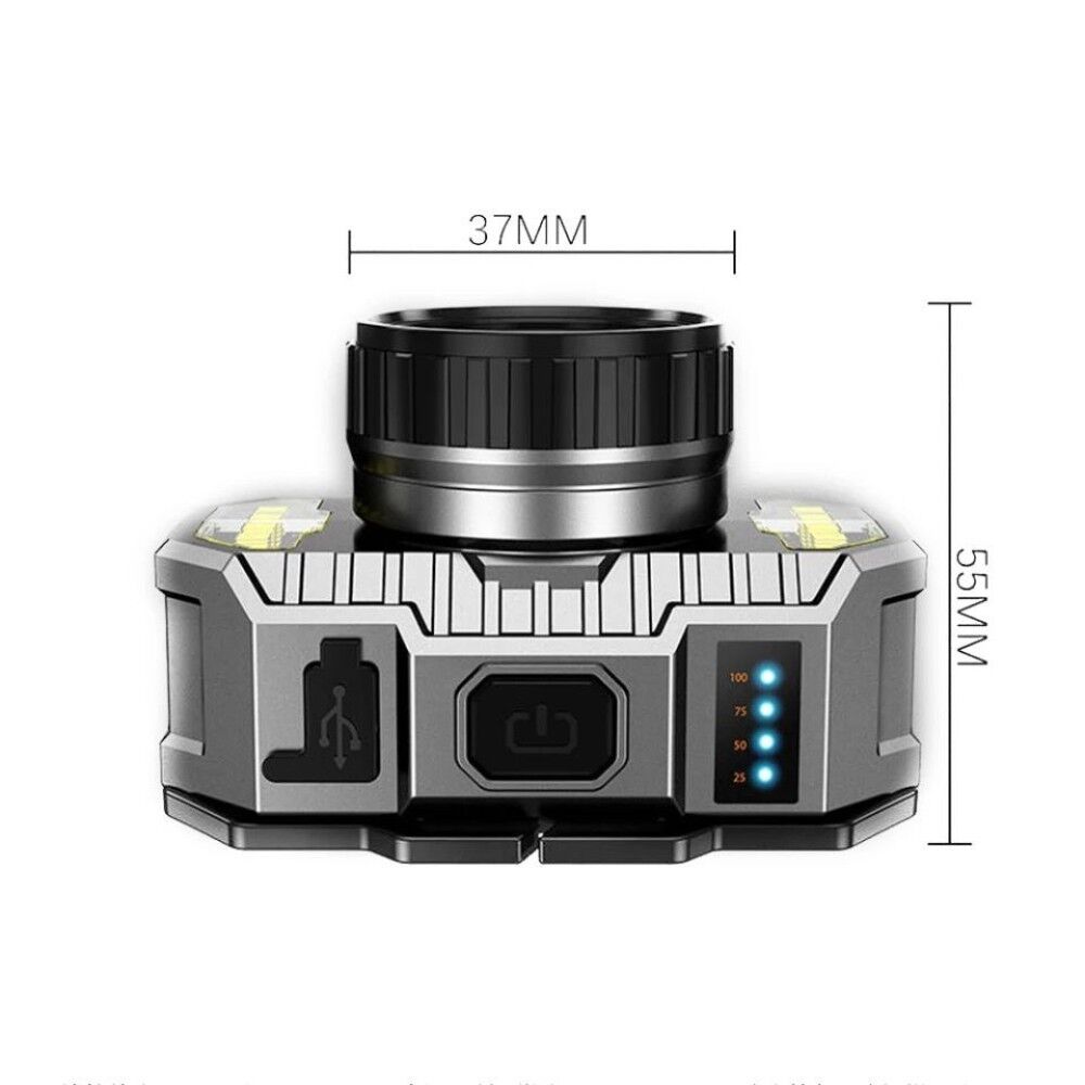 800 Lümen Şarj Göstergeli Cob LED Usb'li Şarjlı Kafa Lambası