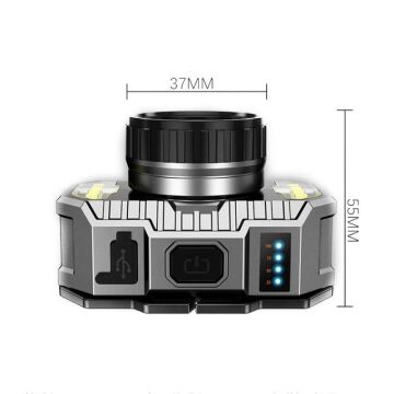 800 Lümen Şarj Göstergeli Cob LED Usb'li Şarjlı Kafa Lambası