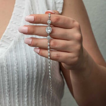 925 Ayar Gümüş Damla Su Yolu Kadın Bileklik