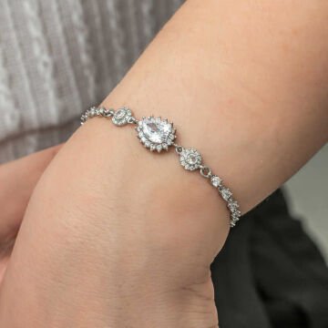 925 Ayar Gümüş Damla Su Yolu Kadın Bileklik