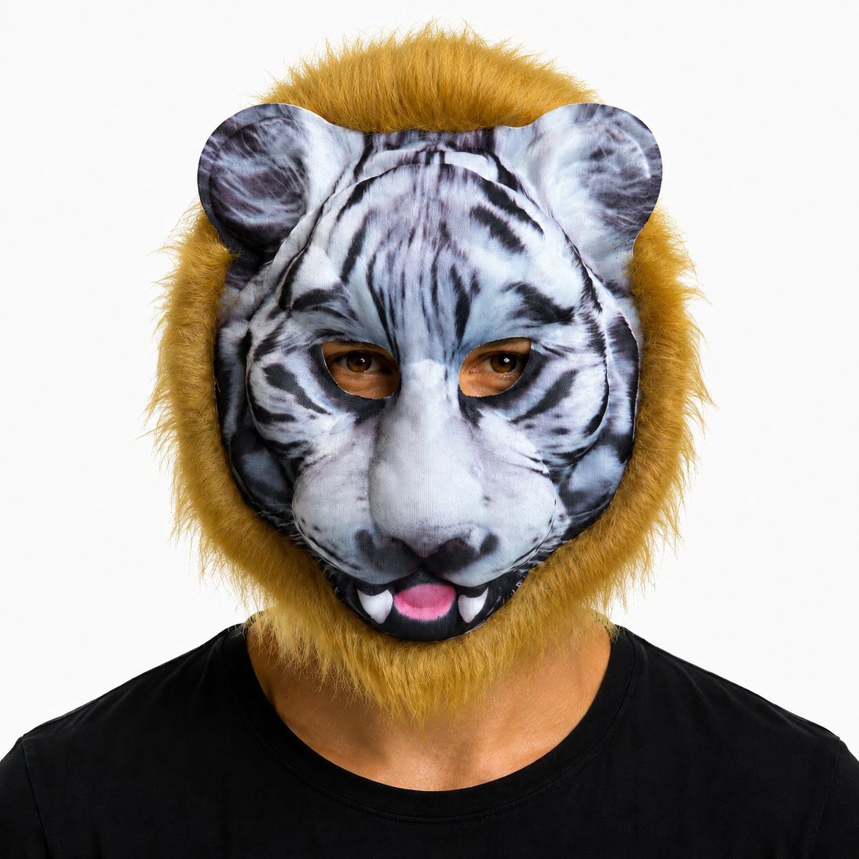 Sarı Yeleli Benekli Leopar EVA Maske